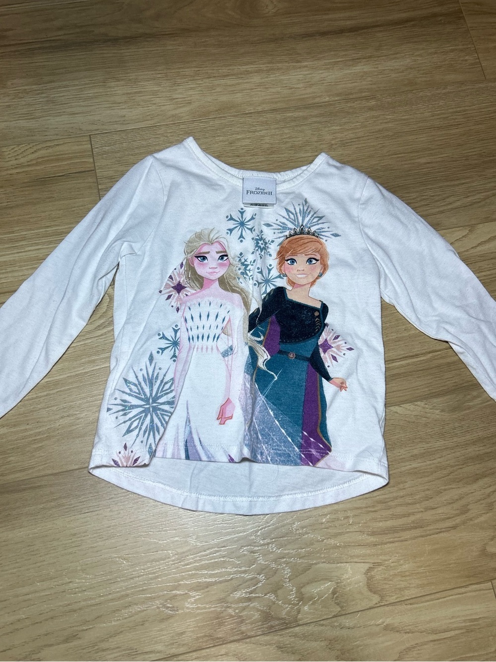 Disney White Long-Sleeve Frozen II Elsa & Anna Graphic Tee